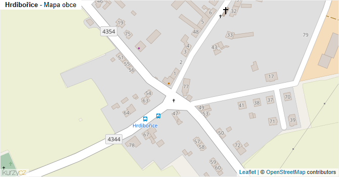 Hrdibořice - mapa obce