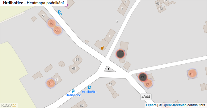 Hrdibořice - mapa podnikání