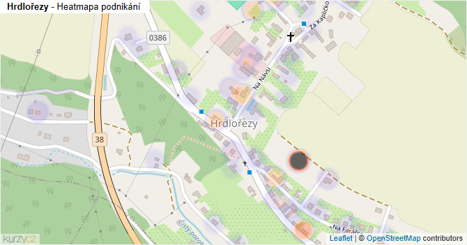 Hrdlořezy - mapa podnikání
