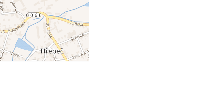 28. října v obci Hřebeč - mapa ulice