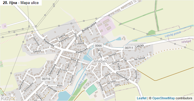 28. října - mapa ulice