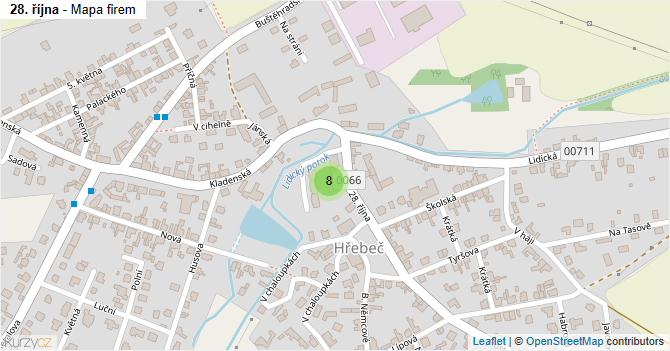 28. října - mapa firem
