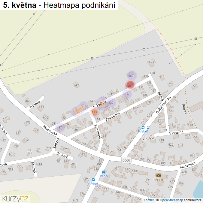 Mapa 5. května - Firmy v ulici.