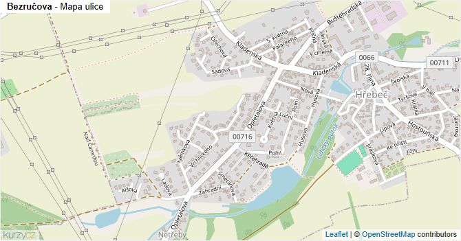 Bezručova - mapa ulice