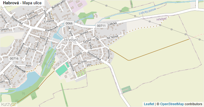 Habrová - mapa ulice