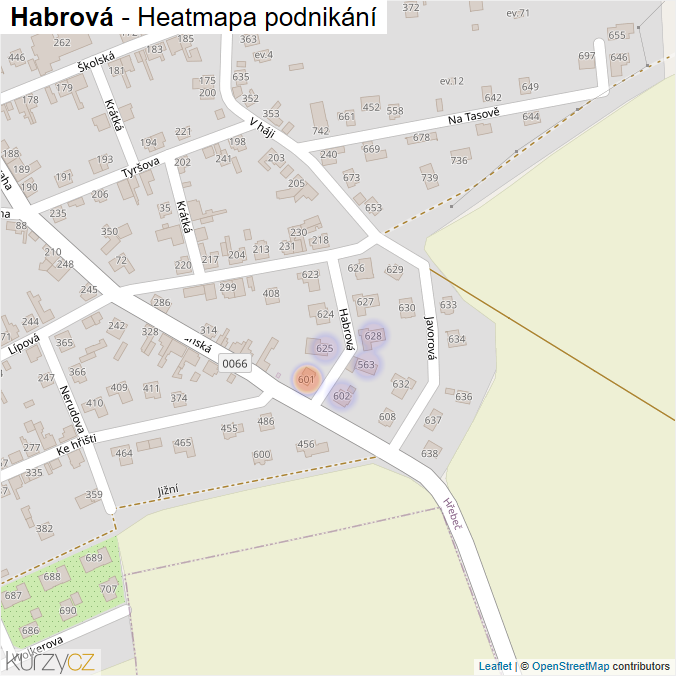 Mapa Habrová - Firmy v ulici.