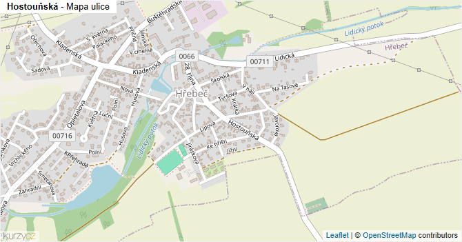 Hostouňská - mapa ulice