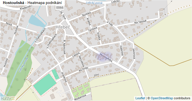 Hostouňská - mapa podnikání