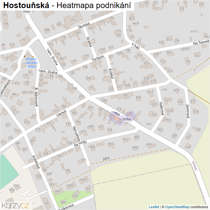 Mapa Hostouňská - Firmy v ulici.