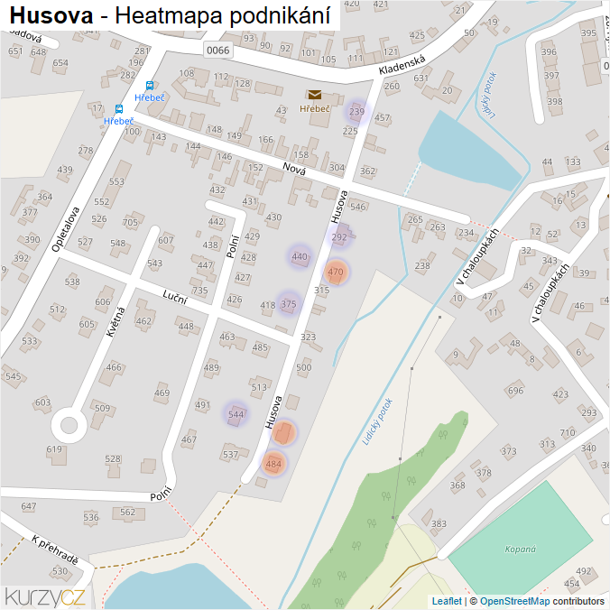 Mapa Husova - Firmy v ulici.
