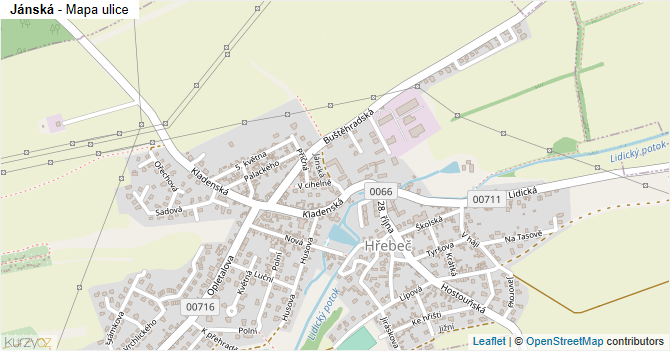 Jánská - mapa ulice
