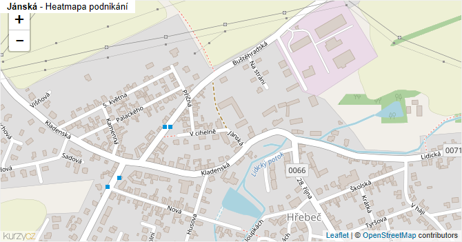 Jánská - mapa podnikání