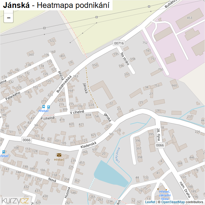Mapa Jánská - Firmy v ulici.