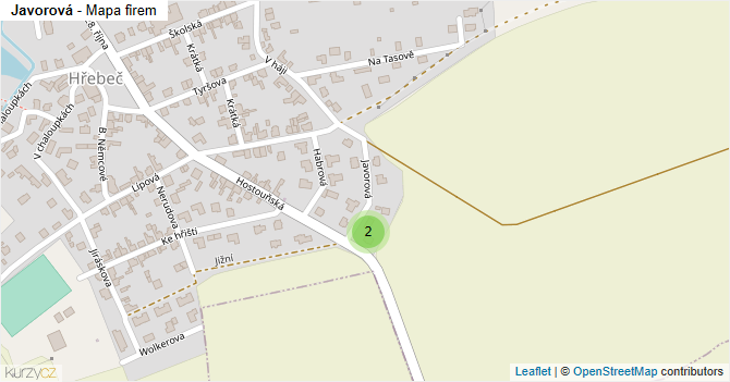 Javorová - mapa firem