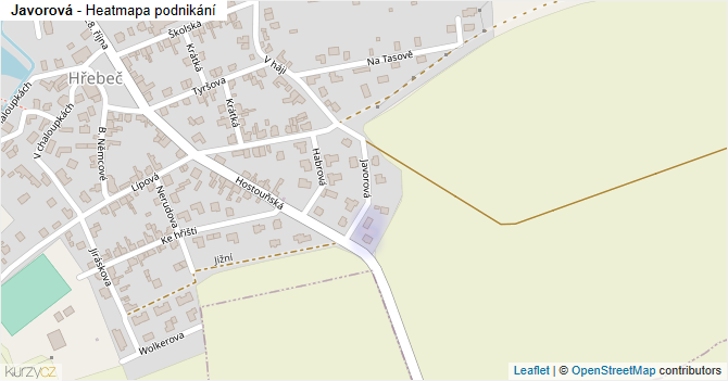 Javorová - mapa podnikání