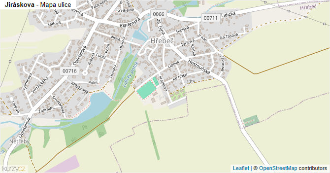 Jiráskova - mapa ulice