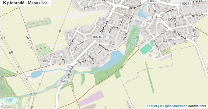 K přehradě - mapa ulice