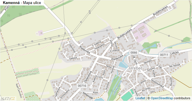 Kamenná - mapa ulice