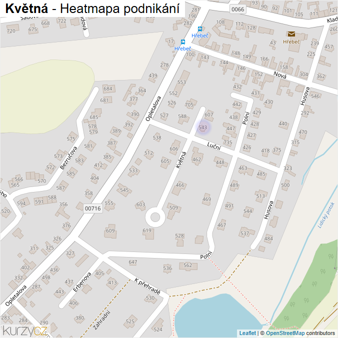 Mapa Květná - Firmy v ulici.