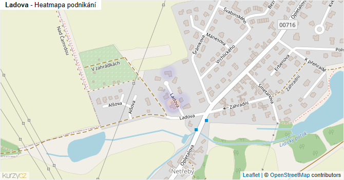Ladova - mapa podnikání