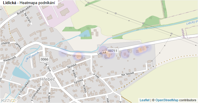 Lidická - mapa podnikání