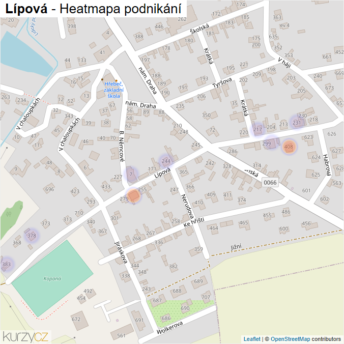 Mapa Lípová - Firmy v ulici.