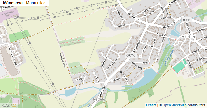 Mánesova - mapa ulice