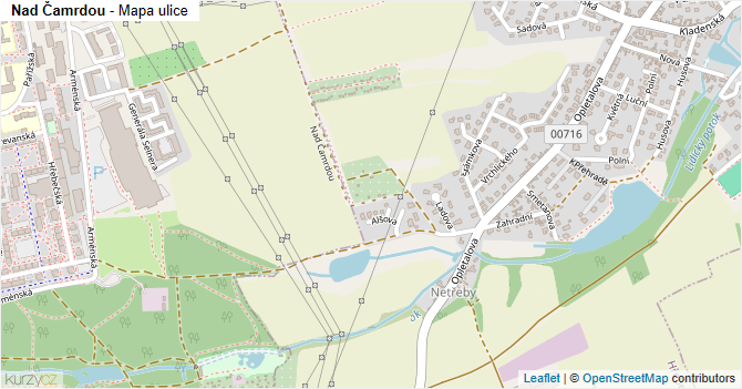 Nad Čamrdou - mapa ulice
