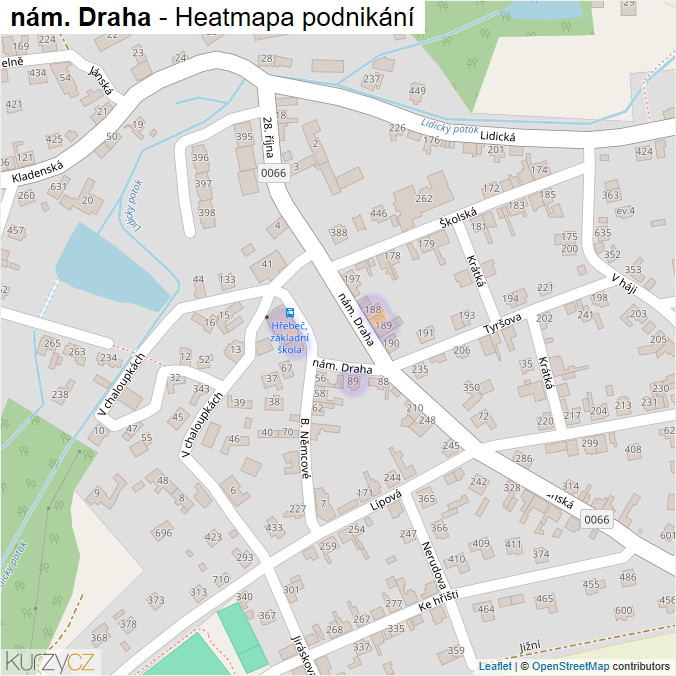 Mapa nám. Draha - Firmy v ulici.