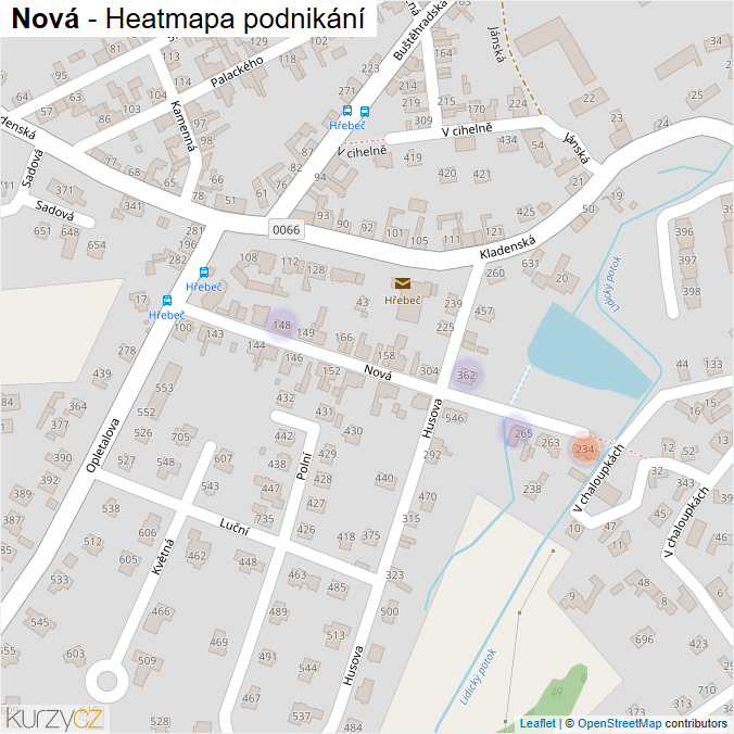 Mapa Nová - Firmy v ulici.