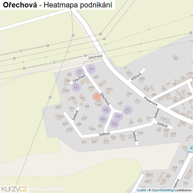 Mapa Ořechová - Firmy v ulici.