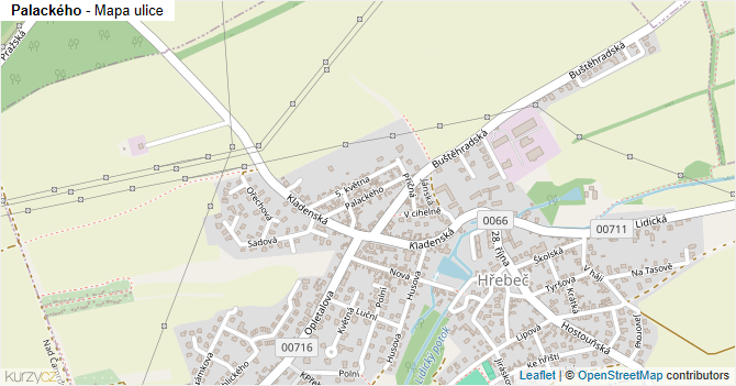 Palackého - mapa ulice