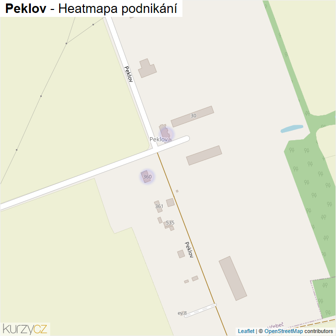 Mapa Peklov - Firmy v ulici.