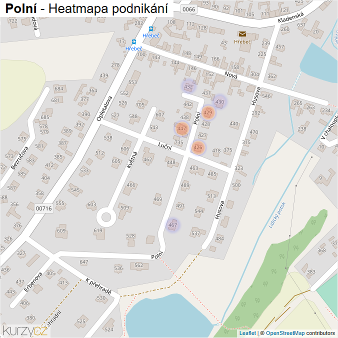 Mapa Polní - Firmy v ulici.