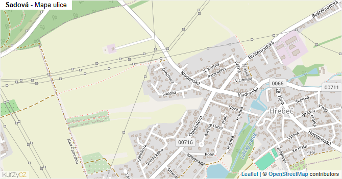 Sadová - mapa ulice