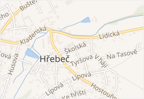 Školská v obci Hřebeč - mapa ulice