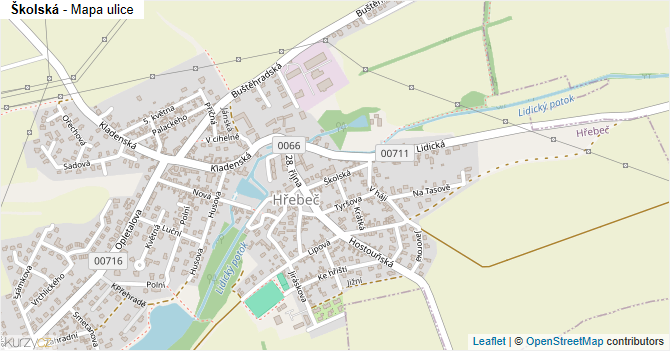 Školská - mapa ulice