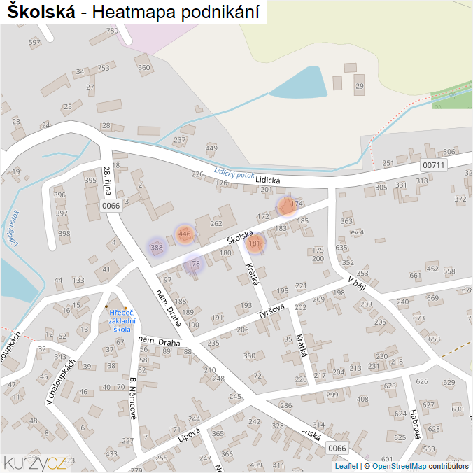 Mapa Školská - Firmy v ulici.