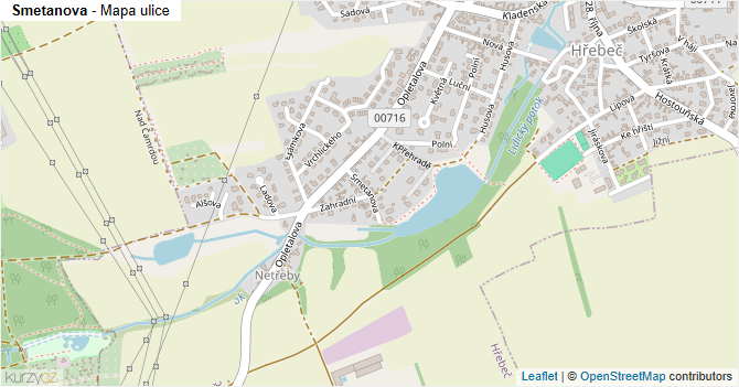 Smetanova - mapa ulice