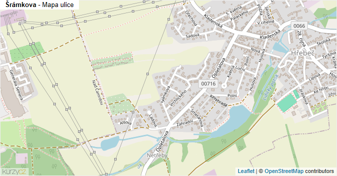 Šrámkova - mapa ulice