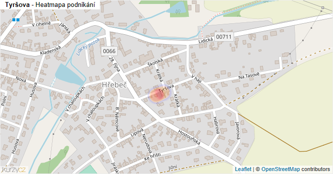 Tyršova - mapa podnikání
