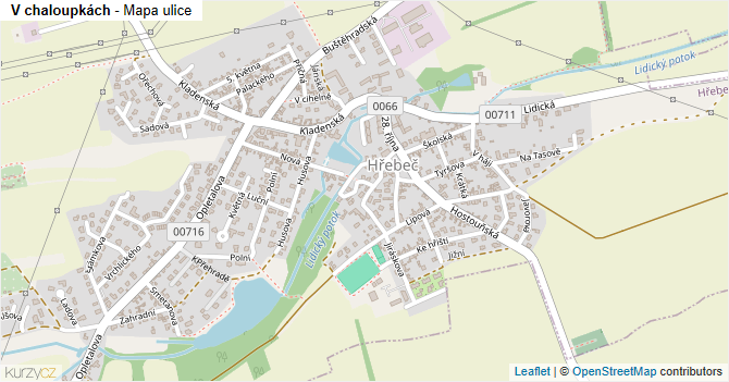 V chaloupkách - mapa ulice