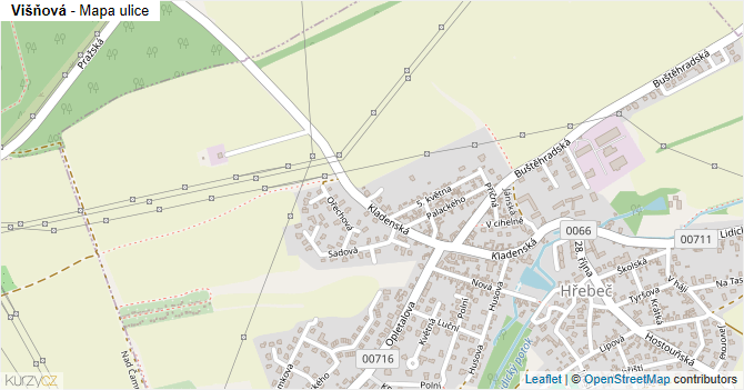 Višňová - mapa ulice