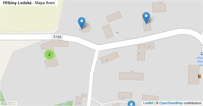 Hřibiny-Ledská - mapa firem
