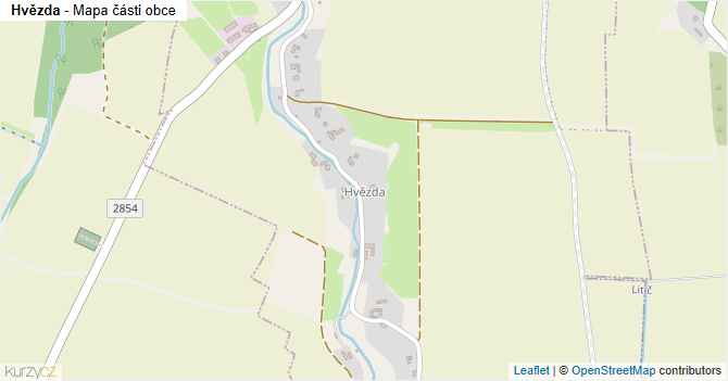 Hvězda - mapa části obce