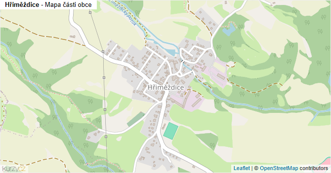 Hřiměždice - mapa části obce