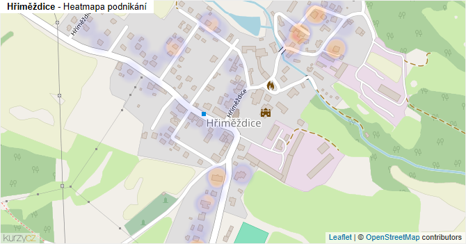 Hřiměždice - mapa podnikání