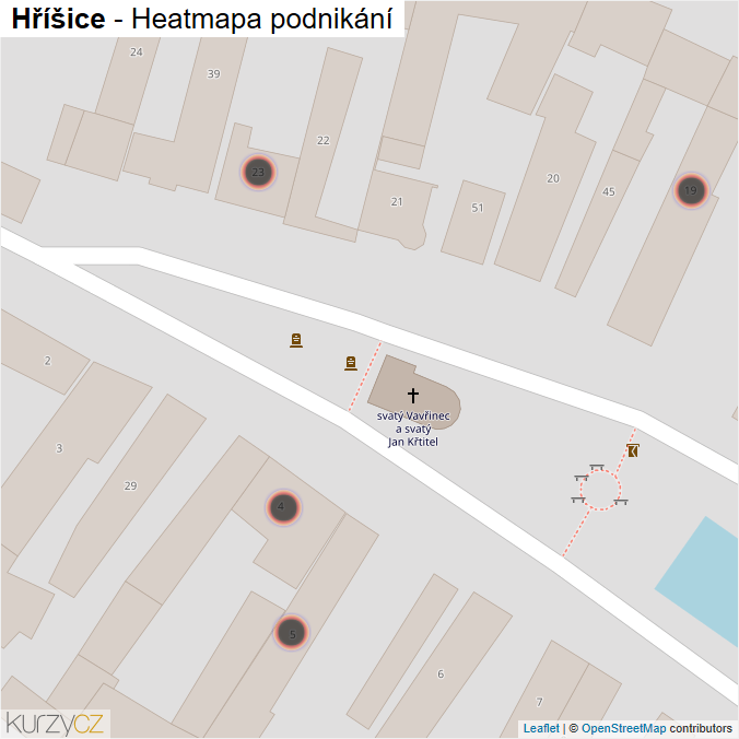 Mapa Hříšice - Firmy v obci.