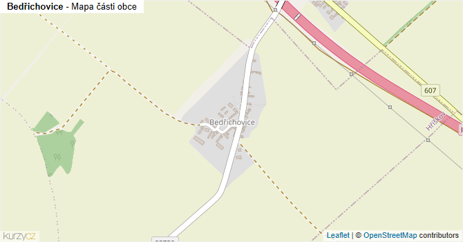Bedřichovice - mapa části obce