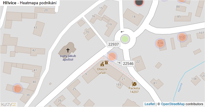 Hřivice - mapa podnikání